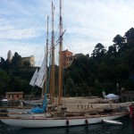 Die original AC-Racer aufgereiht in Portofino vor der Rolex-Trophy